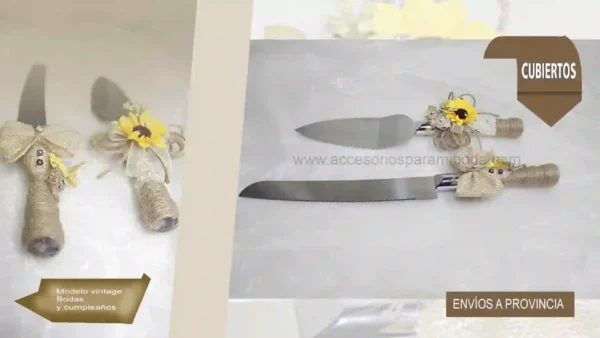 Cubiertos yute Girasol