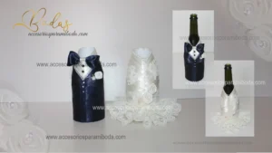 Traje y vestido para champagne