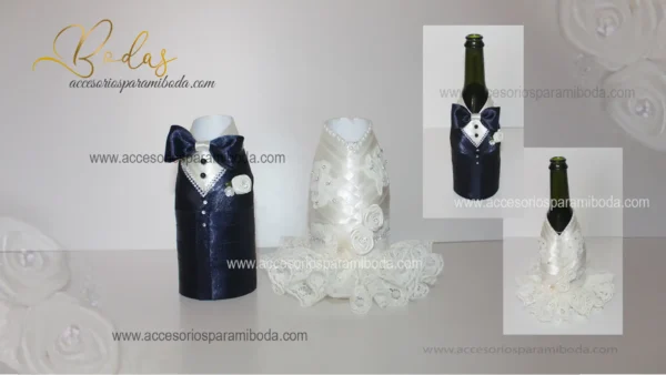 Traje y vestido para champagne