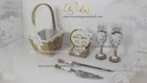 Pack yute encaje y perlas