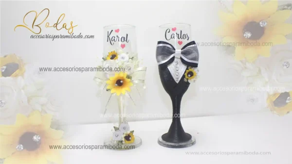 Copas Girasol y negro